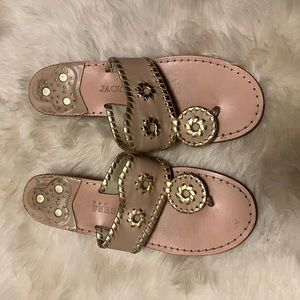 Jack Rogers gold wedge sandal size 6.5